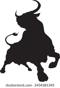 Vector silhouette of a huge bull