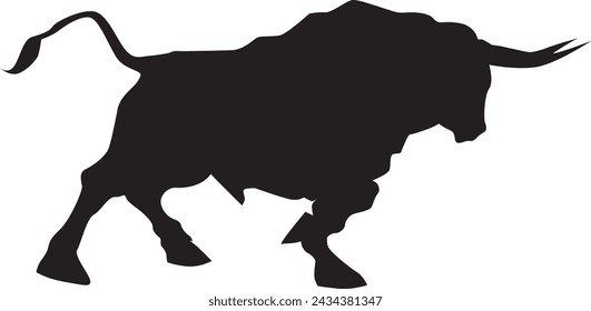 Vector silhouette of a huge bull