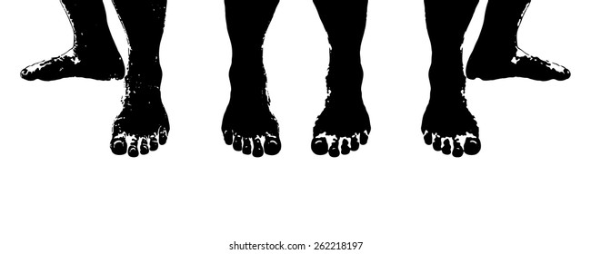 Vector silhouette of human feet.
