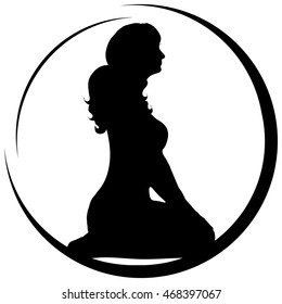 vector silhouette human logo on white background
