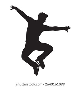 vector silhouette of an ice skater in action