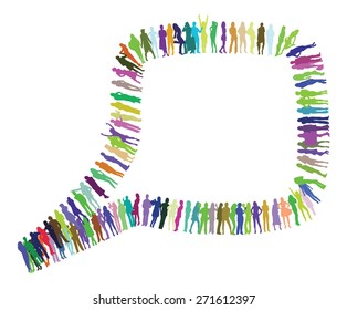 Vector Silhouette Icon bubble(made of people from my portfolio)