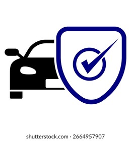 Vector silhouette icon for the concept of "car insurance"