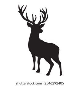 Vector silhouette icon of deer 