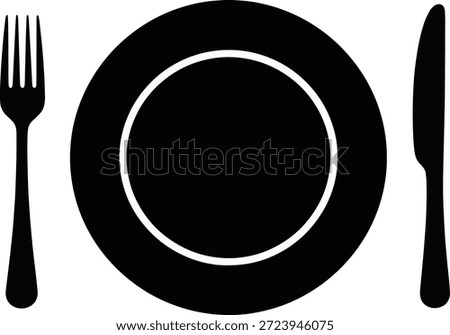 vector silhouette icon of a formal Dinner Table Setting