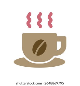Vector silhouette icon illustration of hot coffee image.