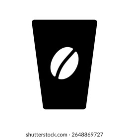 Vector silhouette icon illustration of iced coffee image. Color is black.
