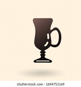 Vector Silhouette Icon - Irish Coffee Drinking Glass