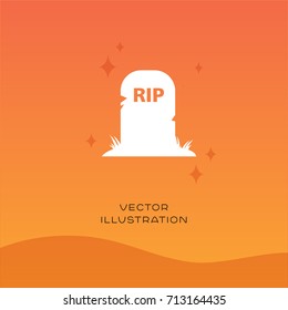  vector silhouette icon on gradient background. Halloween flat illustration
