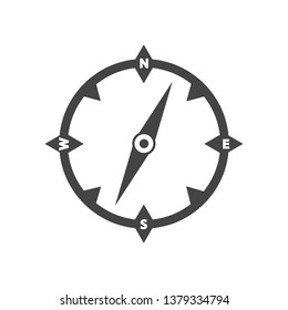 Сompass vector silhouette icon on a white background