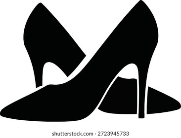 vector silhouette icon of a pair of high-heeled Formal Shoes
