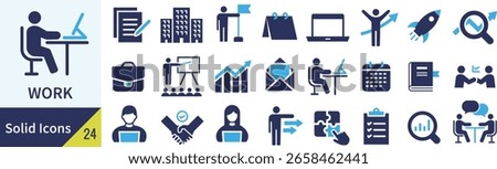 Vector Silhouette Icon Set for Work