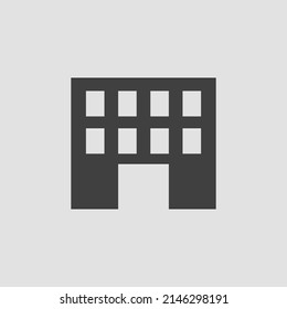 Vector Silhouette Icon Simple Office Building Illustration for Infographics kebutuhan