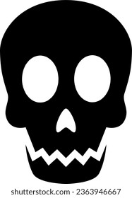 símbolo del cráneo del icono de la silueta vectorial