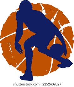 vector silhouette illustration of a basketball player