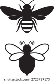 Ilustración de silueta de Vector de una abeja