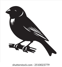 Vector Silhouette Illustration of a Canary Bird