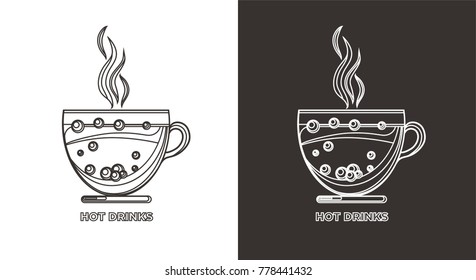 Vector silhouette illustration of a cup with a hot winter drink.