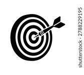 Vector silhouette illustration of a darts board representing indoor sports and recreation game activity, isolated on a white background. Suitable for entertainment design resources, pub game guides, indoor sports graphics, and darts illustration materials.