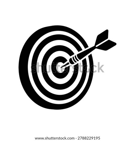 Vector silhouette illustration of a darts board representing indoor sports and recreation game activity, isolated on a white background. Suitable for entertainment design resources, pub game guides, indoor sports graphics, and darts illustration materials.