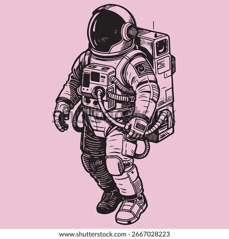 vector silhouette illustration design of the astronaut