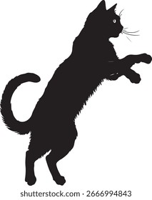 Projeto de ilustração de silhueta de vetor de um gato 