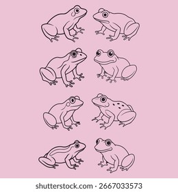 Vector silhouette illustration design of a frog