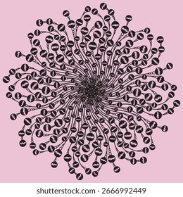 Vector silhouette illustration design of a mandala 