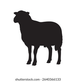 vector silhouette illustration of a female goat