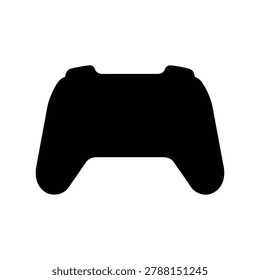 Vector silhouette illustration of a game controller representing gaming and entertainment technology, isolated on a white background. Perfect for gaming design resources, esports guides, entertainment technology graphics, and gaming product illustration materials.