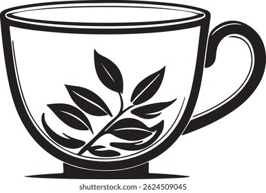 Vector silhouette illustration image design of a teacup icon