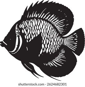 vector silhouette illustration image of a rainbow fish icon design