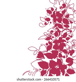 Vector silhouette illustration of peonies. Bright illustration, can be used as creating card, invitation card for wedding,birthday and other holiday and cute summer background.