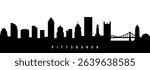 Vector silhouette illustration of Pittsburgh City urban skyline. Modern minimalist cityscape graphic, perfect for travel, banners or backgrounds.