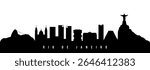 Vector silhouette illustration of Rio de Janeiro City urban skyline. Modern minimalist cityscape graphic, perfect for travel, banners or backgrounds.