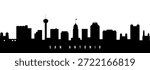 Vector silhouette illustration of San Antonio City urban skyline. Modern minimalist cityscape graphic, perfect for travel, banners or backgrounds.