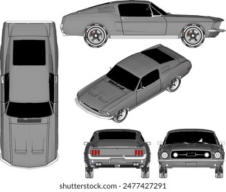 Vector silhouette illustration sketch, detailed design of a cool, flat Turno NOS racing sports car belonging to crazy rich and young entrepreneurs