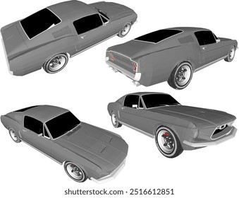 Esquema de ilustração de silhueta de vetor, projeto detalhado de um legal, plano Turno NOS carro esporte de corrida pertencente a empresários ricos e jovens loucos