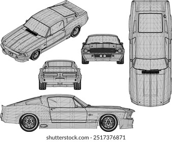 Esquema de ilustração de silhueta de vetor, projeto detalhado de um legal, plano Turno NOS carro esporte de corrida pertencente a empresários ricos e jovens loucos