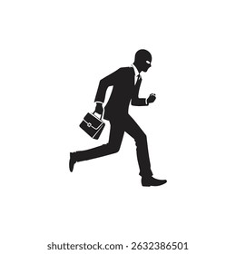 Ilustración de silueta de Vector de ladrón corriendo con bolso robado