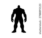 Vector silhouette illustration of a Titan representing a legendary giant mythology character and powerful deity, isolated on a white background. Perfect for mythology design resources, Titan character guides, Greek mythology graphics, and legendary giant illustration materials.
