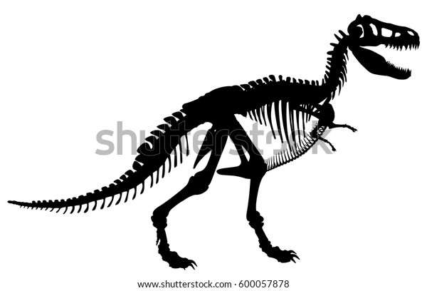 ティラノサウルスの骨格のベクターシルエットイラスト のベクター画像素材 ロイヤリティフリー 600057878