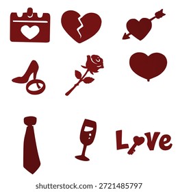 ilustração de silhueta de vetor para valentine
