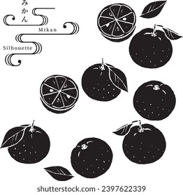 Ilustración de silueta vectorial de varias naranjas mandarinas