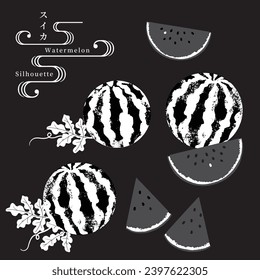 Vektorsilhouettengrafik verschiedener Wassermelonen