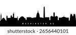 Vector silhouette illustration of Washington DC City urban skyline. Modern minimalist cityscape graphic, perfect for travel, banners or backgrounds.