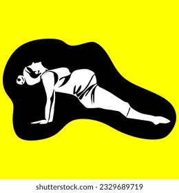 Vector silhouette illustration of yoga pose for pregnant. International yoga day.