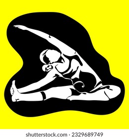 Vector silhouette illustration of yoga pose for pregnant. International yoga day.