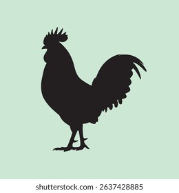 vector silhouette ilustration of a rooster