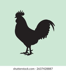 vector silhouette ilustration of a rooster